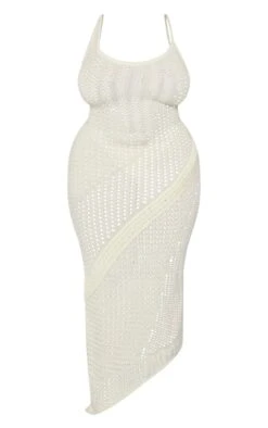 Plus Cream Knitted Low Back Maxi Dress -Goremje Style 5214d6235034f975b4b24d546d1f43e8d50b88c1 cne0652 5