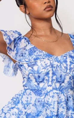 Petite Blue Chiffon Oriental Print Frilled Mini Dress -Goremje Style 52b9abd6dc25ae16abd4688948bb1ae6a3313124 cnd3288 4