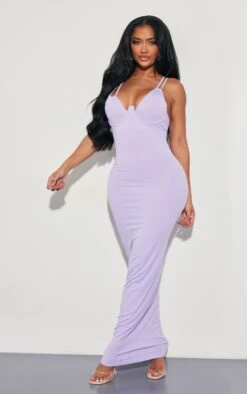 Shape Lilac Rib Boning Detail Halterneck Maxi Dress -Goremje Style 53011f6568e634cb1fbdb4a5179697719d580dad cne0562 3