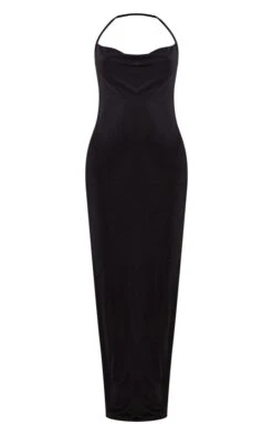 Maternity Black Cowl Neck Maxi Dress -Goremje Style 535b3ac2273a9133f49767173a0015b1aff29ce6 cne2242 5