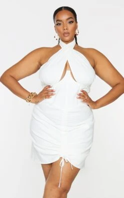 Plus White Corset Ruched Linen Look Bodycon Dress 9 Plus White Corset Ruched Linen Look Bodycon Dress -Goremje Style 537a0ef39050aecece25663ee778404ce548c5a8 cms9408 4