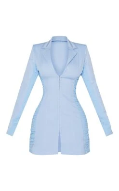 Petite Blue Ruched Detail Fitted Blazer Dress -Goremje Style 549d8f8c8497f20ad0254d3b0248c08aff49fee9 cmw5476 5