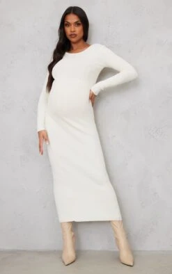Maternity Cream Knitted Midaxi Tie Back Bodycon Dress 8 Maternity Cream Knitted Midaxi Tie Back Bodycon Dress -Goremje Style 54d4fd08aae3a70614ac94670ac31d90438260d4 cnd2821 3
