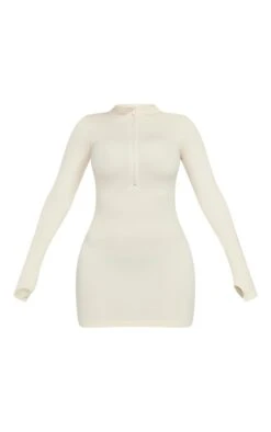 Shape Ecru Contour Rib Zip Long Sleeve Bodycon Dress -Goremje Style 54f5c6a5b46d7c4f6afee4696e0fd051f2e4f4b1 cnc4700 5