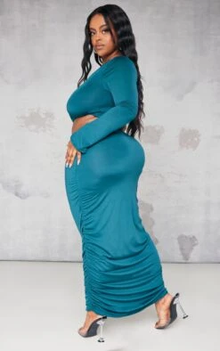 Plus Emerald Green Slinky One Shoulder Cut Out Midi Dress -Goremje Style 551a7f5111c0a4a43635357dcdfcd1f39f4106da cnb4366 2