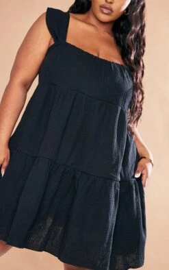 Plus Black Textured Tiered Shift Dress 10 Plus Black Textured Tiered Shift Dress -Goremje Style 559747e1c31b0c92210daf4f08f6c91b7f71b90f cnd4915 4