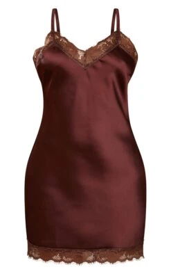 Petite Chocolate Lace Satin Slip Dress -Goremje Style 5762e5524f33646449e5276bce9731a62102066c cnd3151 5