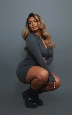 Shape Charcoal Contour Rib Zip Long Sleeve Bodycon Dress 9 Shape Charcoal Contour Rib Zip Long Sleeve Bodycon Dress -Goremje Style 59fcb4ffde444cb57ec6f042d17f089454e2b1e0 cnc4701 3