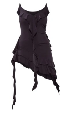 Plus Black Slinky Ruffle Detail Midi Dress -Goremje Style 5b2969afb31b47466d4e6d55de9b729b4d77ffe9 cnd8779 5