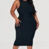 Plus Black Soft Touch Racer Neck Bodycon Dress -Goremje Style 5bbf365a8f637f3cde78452276e4c5c6d68d24c0 cnc9596 1