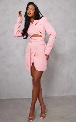 Tall Pink Wrap Around Blazer Dress