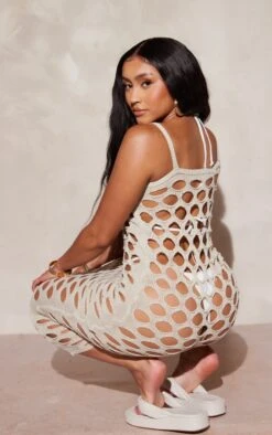 Shape Stone Crochet Strappy Midi Dress -Goremje Style 5e41512f0d10524db3adfbce73f9bf4a21dddebf cne0507 2