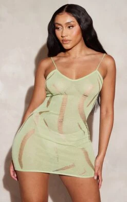 Shape Lime Knit Ladder Detailed Low Back Mini Dress -Goremje Style 5ed58e9b6bb23f24a664d06612c6a2c80e1304cd cnd4431 2
