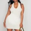 Shape Cream Contrast Rib Halterneck Bodycon Dress -Goremje Style 5f7f34fe61f612194fb3f30731b2e20344e50a14 cne0555 1