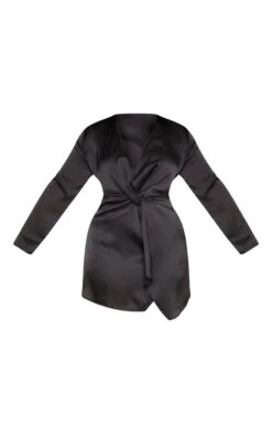 Plus Black Satin Long Sleeve Wrap Dress -Goremje Style 5fa32f3c6ce881adc6b86842451f9ea2fc21352f cme0488 3