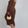 Maternity Chocolate Knitted Midaxi Tie Back Bodycon Dress -Goremje Style 6013f590073a4eadecb433b8e972fbf51301c610 cna5399 1