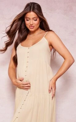 Maternity Sage Strappy Linen Look Dress -Goremje Style 611f502905d42543c1ce0214e5f9b79cca4e68d3 cnd7407 4