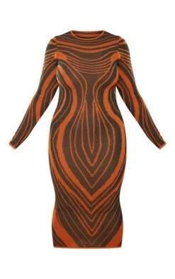 Plus Khaki Striped Knitted Midaxi Dress -Goremje Style 618ca7a4dcf7c5bf93860742cba8859ae6603659 cnb2036 5