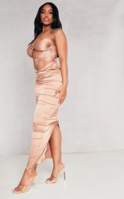 Shape Bronze Satin Trim Detail Cut Out Midaxi Dress -Goremje Style 643b03111a904f18cce8729118a8a17ba0e99951 cnc8783 3