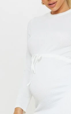 Maternity Cream Tie Waist Mini Dress -Goremje Style 65e5a49df03cd6cbea9893f1cf21f2b1d7bbbd59 cmq9886 5