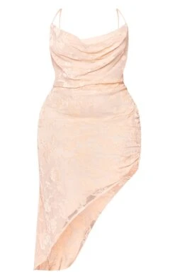 Plus Cream Floral Devore Lace Up Back Cowl Neck Midi Dress -Goremje Style 6688f101a7655066ddec85045c4ec69ce633013e cmy4333 6