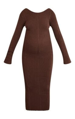 Maternity Chocolate Knitted Midaxi Tie Back Bodycon Dress 11 Maternity Chocolate Knitted Midaxi Tie Back Bodycon Dress -Goremje Style 66b66e99b5840457feac9376319f3fc4cdff1ad9 cna5399 5