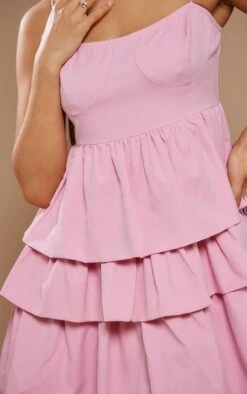 Petite Candy Pink Strappy Layered Frill Mini Dress -Goremje Style 6711e82e37de30c5d544b5f57188ac9c0ff0906b cnd0133 4