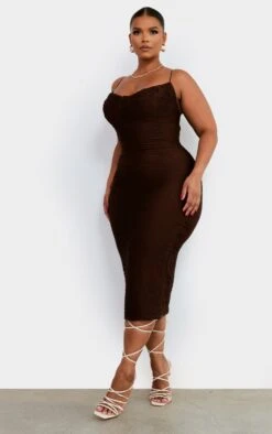 Plus Chocolate Textured Strappy Midi Dress 9 Plus Chocolate Textured Strappy Midi Dress -Goremje Style 674f6247d3f7ae251463bbd2746b9f5cf0bd4770 cmy7947 4