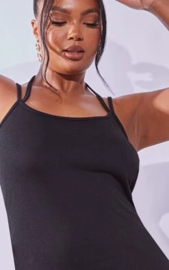 Plus Black Ruffle Hem Tie Neck Detail Bodycon Dress -Goremje Style 67956df4619fe28ee6615850b89aaba16bf3f110 cnd8709 4