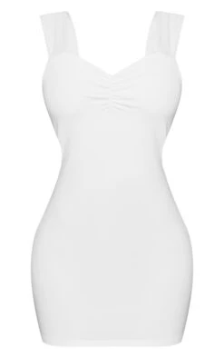 Petite White Strappy Bodycon Mini Dress -Goremje Style 686d0c4932e253ce55f76b1f1a333f7675b76c05 cne2305 5