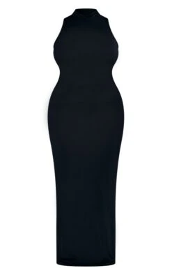 Plus Black High Neck Midaxi Dress -Goremje Style 69a5e044a4b3596147bd82cf86d5d4c8df08a9e8 cnc5212 5