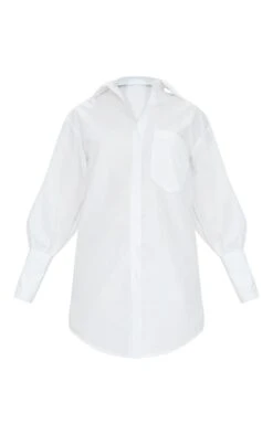 Petite White Oversized Cuff Shirt Dress -Goremje Style 69ec73bfb71c8f36789f1befa0d518c31b6fe418 cmm2394 5