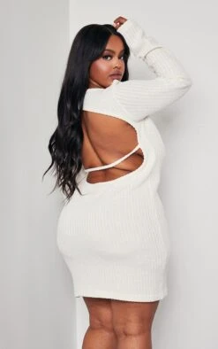 Plus Cream Textured Laddered Cut Out Back Bodycon Dress 10 Plus Cream Textured Laddered Cut Out Back Bodycon Dress -Goremje Style 6aa0f35352d856a535a8d77bb949e3825061150d cnd4417 1