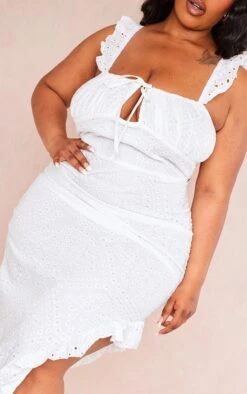 Plus White Broderie Anglaise Frill Detail Midi Dress -Goremje Style 6aaad86f1e983f9ddd3d83794d6d32610e9eb211 cnd4857 4