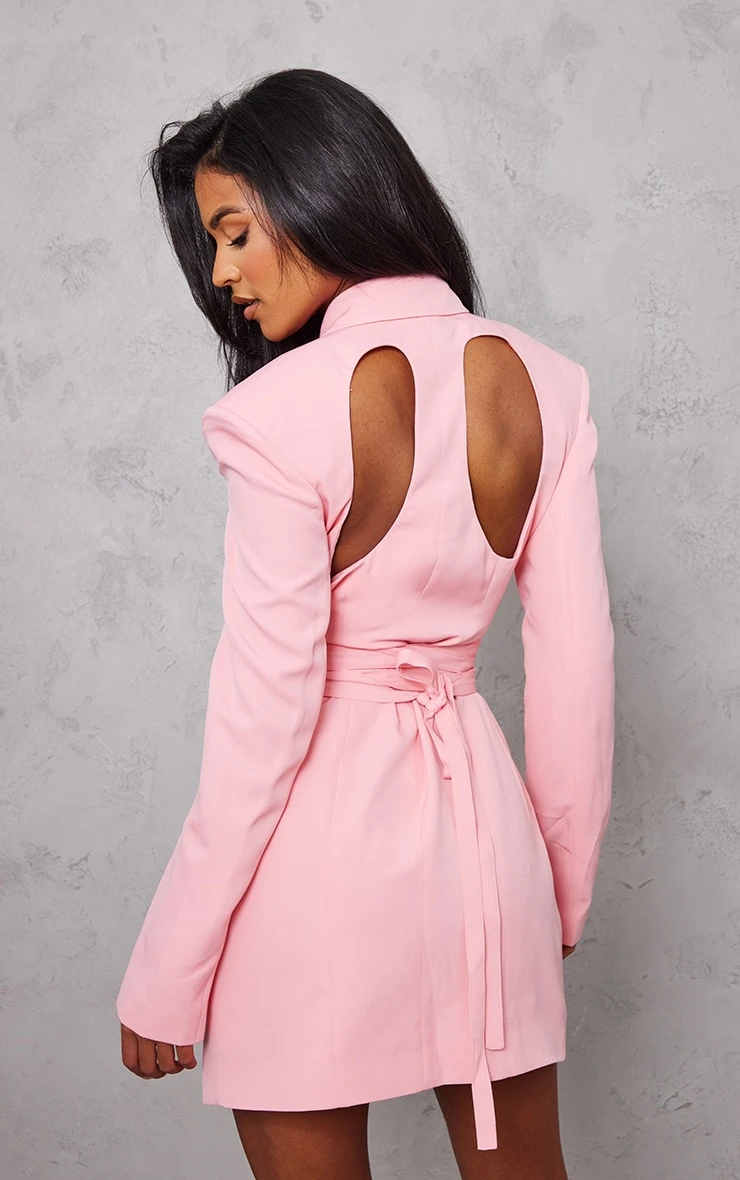 Tall Pink Wrap Around Blazer Dress 4 Tall Pink Wrap Around Blazer Dress - Image 2