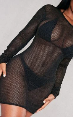 Shape Black Fishnet Glitter Low Back Long Sleeved Mini Dress 10 Shape Black Fishnet Glitter Low Back Long Sleeved Mini Dress -Goremje Style 6c76bf1666b28ca60eeb37899e9eebb750d8cc46 cnd2737 4