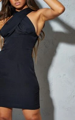 Petite Black Wrap Over Underbust Bodycon Dress -Goremje Style 6d5204b82d100feab9e8e98cb141cd1e8c87fc1c cmt3166 5
