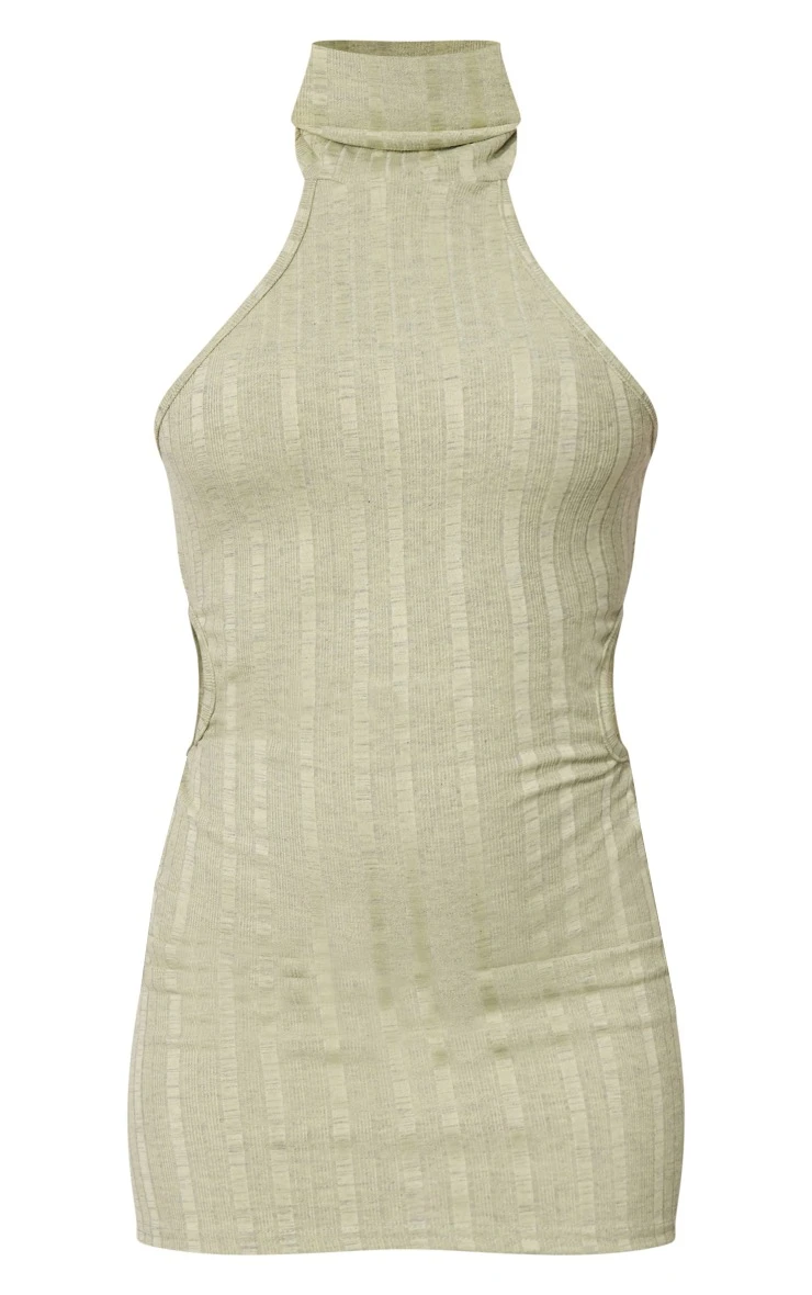 Petite Sage Ribbed Backless Mini Dress 6 Petite Sage Ribbed Backless Mini Dress - Image 5