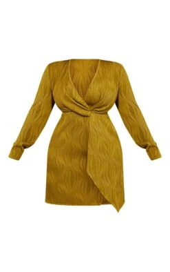 Plus Olive Plisse Wrap Front Dress -Goremje Style 6db271a5870ebe0e3b6958f5ab7045db511cc71d cmw3938 6