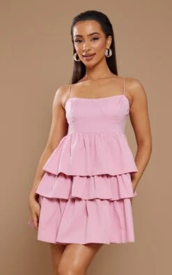 Petite Candy Pink Strappy Layered Frill Mini Dress -Goremje Style 6e2d730d40dcb89620f5508962d418ebd9645892 cnd0133 1