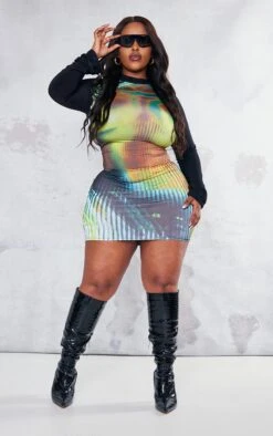 Plus Multi Body Print Bodycon Dress -Goremje Style 705a1f4aecd32086c9a09e176b658e6502246d77 cnc1532 3