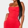 Shape Red Slinky Extreme Ruched Bodycon Dress -Goremje Style 724a64006c21531368a9f1d32aaa027224ddebda cmn5436 1