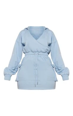 Shape Light Blue Plunge Wrap Utility Pocket Sweater Dress -Goremje Style 72dfa827a55395a62cda17657a05c722c85db3c4 cnd6417 5