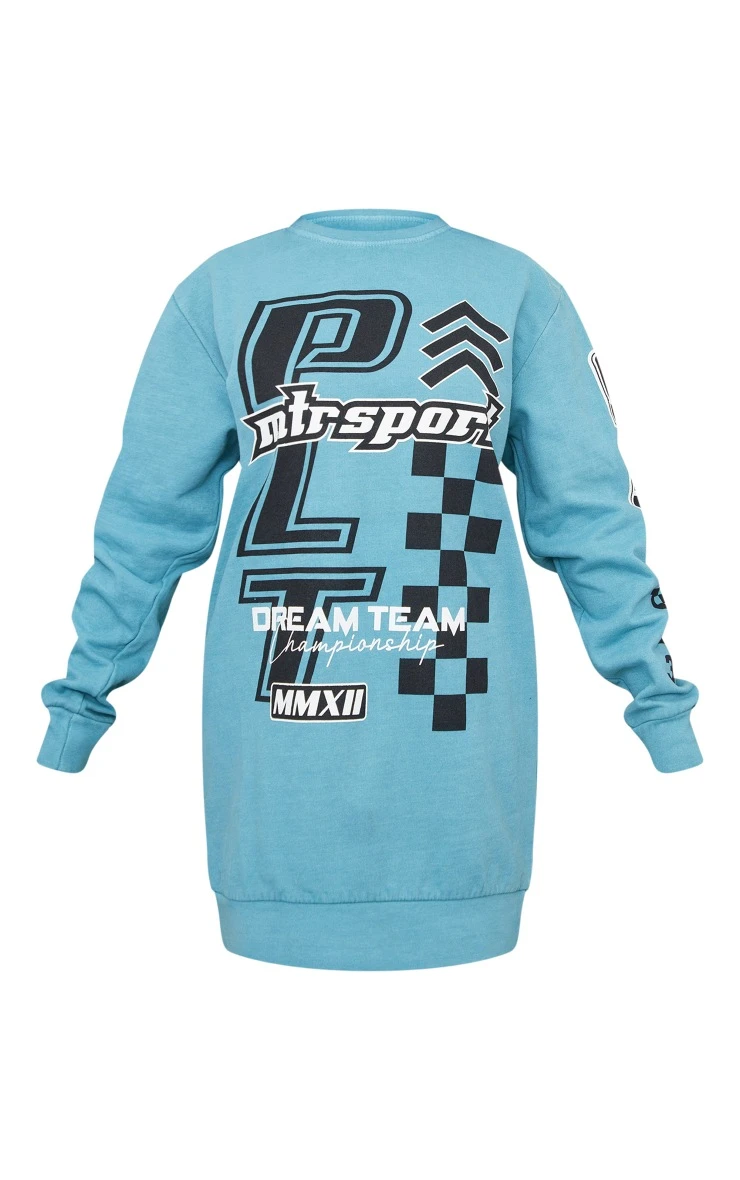 Petite Blue PLT Cross Print Jumper Dress 7 Petite Blue PLT Cross Print Jumper Dress - Image 5