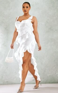 Plus White Satin Frill Layered Midaxi Dress -Goremje Style 74a4daf44114a37e7c2124189dfa6964c7450faa cnd4826 3