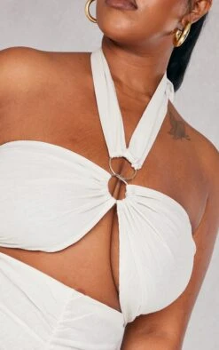 Plus Stone Ring Detail Halterneck Midi Dress -Goremje Style 7541a397aab9d1b914c7228a5f02fe66bf066cdb cmy8464 5