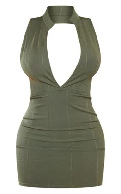 Shape Dark Olive Bandage Backless Plunge Bodycon Dress -Goremje Style 7638509877fbb79cb616aa332c11a8201991a30e cnb7729 5