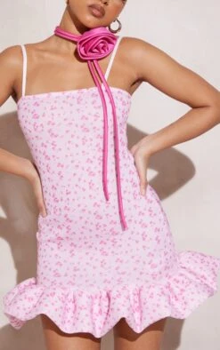 Petite Pink Ditsy Print Scuba Mini Dress -Goremje Style 76c892464d7e81b95e17f28fac8993a436155364 cnd7086 4