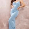 Maternity Blue Cowl Neck Maxi Dress