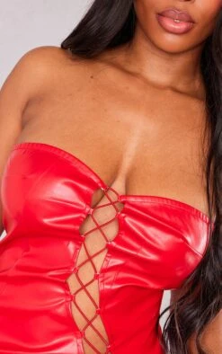 Shape Red Faux Leather Lace Up Mini Dress 10 Shape Red Faux Leather Lace Up Mini Dress -Goremje Style 795e6d098febadd8c3c423b84a1ff0f643f8a6fe cne0593 4